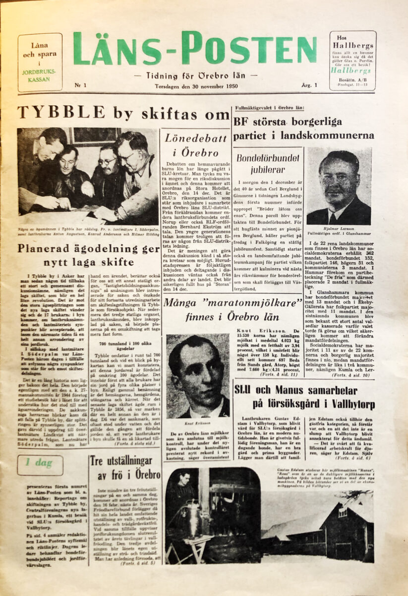 Läns-Posten såg dagens ljus torsdagen 30 november 1950.